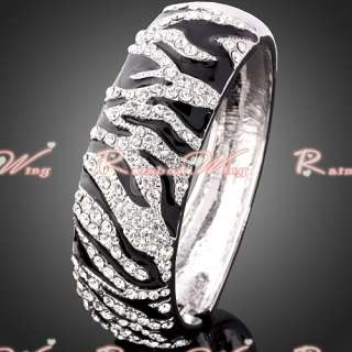Swarovski Crystal Animal Stripe/Pattern Gold GP Bracelet Bangle 022 