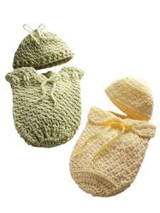   Papoose Crochet Pattern Cocoone Bunting Cap Hat Bag Bereavement Burial
