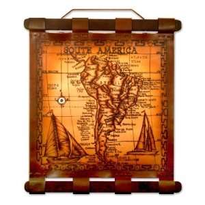  Leather map, South America 2000