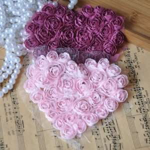   12cm Three Dimensional Rose Heart Fabric for Art