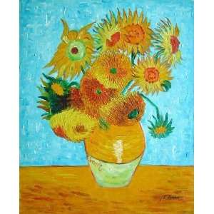 Sunflowers, Van Gogh Masterpieces Reproduction Oil Painting 24 x 20 