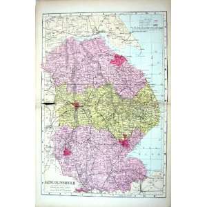 Lincolnshire England Boston Lincoln Grantham Bacon Antique Map 