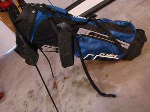 Titan Stand up Golf Bag Black & Blue with Rain Cover  