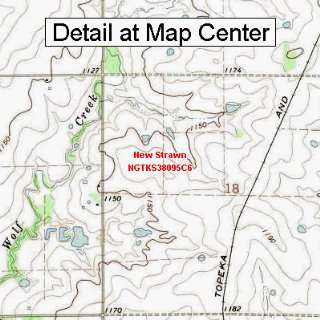   Topographic Quadrangle Map   New Strawn, Kansas (Folded/Waterproof