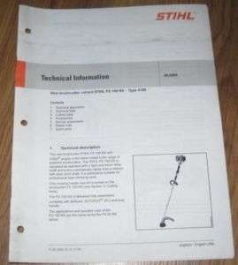 Stihl FS100RX Brushcutter Technical Information Manual  