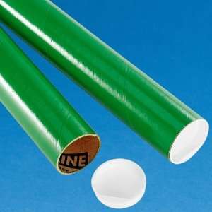  2 x 12 Green Mailing Tubes with End Caps