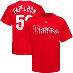  Jonathan Papelbon Majestic Red Name and Number 