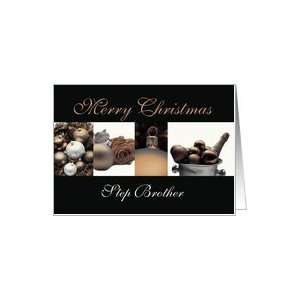Step Brother Merry Christmas sepia black white Winter collage Card