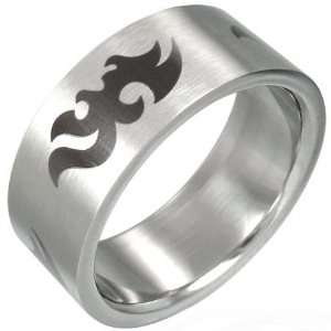  Two Tone Stainless Steel Tribal Design Ring 8 Jewelry