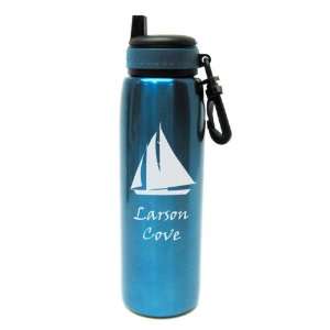  Sailboat Etched Stainless Water Bottle