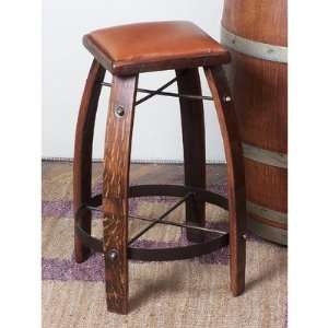   / 818 28   32 Leather Stave Stool Size 30 H Furniture & Decor