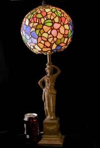  stained glass table lamp wth figurine 24 http www auctiva com stores