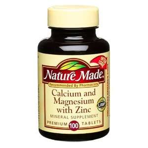  Nature Made Calcium, Magnesium, and Zinc (100 Tablets 