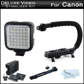   Light + Video Stabilizer Kit For Canon VIXIA HF M40 Full HD Camcorder