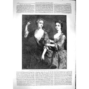  1867 Portrait Miss Blount Sister Ladies Jervas Print