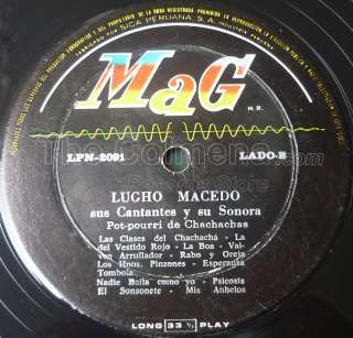LUCHO MACEDO SUS CANTANTES SU SONORA LPN MAG 2091 PERU LP  