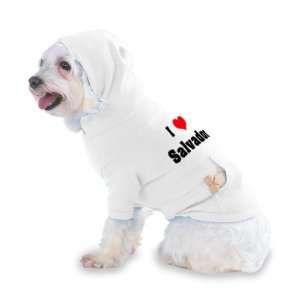 Love/Heart Salvador Hooded T Shirt for Dog or Cat X Small (XS) White