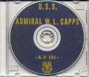 USS Admiral WL Capps AP 121 CRUISE BOOK WWII CD RARE  