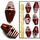 LG 1 Carved MOD Atomic 1960s COFFEE Striped CONE Lucite Resin Sewing 