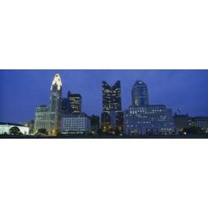  Buildings Lit Up at Night, Columbus, Ohio, USA by 