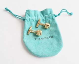 Tiffany & Co 14K Gold 3D Square Weave Cufflinks 21.2 Gr  
