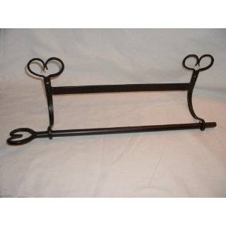 Wrought Iron Paper Towel Holder w Hearts 2 Part