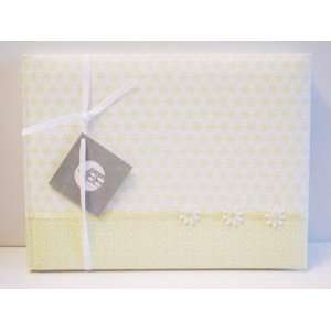   Modern Eyelet Studio Guest Book with Yellow Flowers