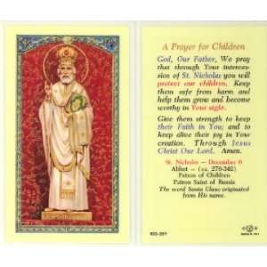  Prayer for Children   St. Nicholas Holy Card (800 399 