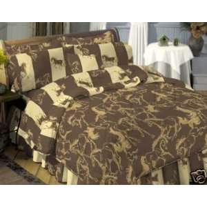  Stripes and Stallions Linear Horse Comforter Set Twin 