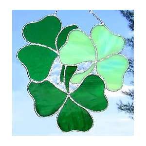    3 Shamrocks   Irish Stained Glass Suncatcher