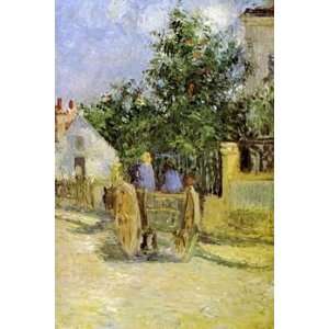  12X16 inch Pissarro Camille Street in Pontoise Sun Canvas 