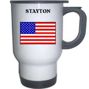  US Flag   Stayton, Oregon (OR) White Stainless Steel Mug 