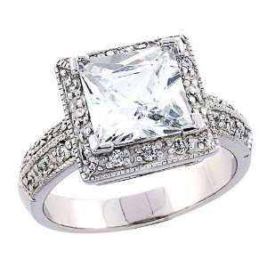   Style Squareshaped Engagement Ring For Women 9MM ( Size 6 to 9) Size 9