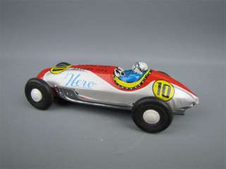 Vintage Tin Friction Race Car #10 Hero Made in Japan  