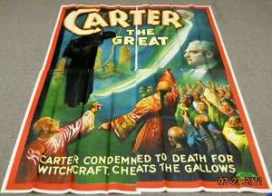 Otis CARTER THE GREAT Magician Stone Litho Poster MINT  