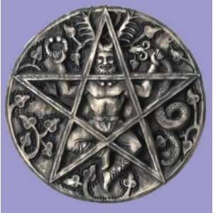Cernunnos Pentacle Plaque with Stone Finish 