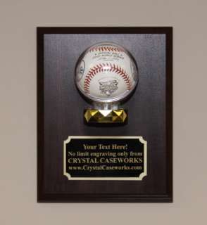 BASEBALL DISPLAY CASE ON A WOOD PLAQUE   ENGRAVED  