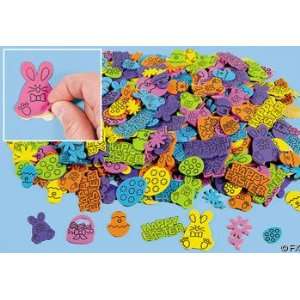500 HAPPY EASTER Foam CRAFT SHAPES/Colorful SELF ADHESIVE EGGS/Bunnies 