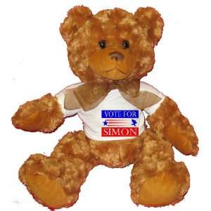  VOTE FOR SIMON Plush Teddy Bear with WHITE T Shirt Toys 