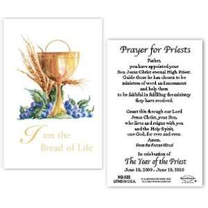  Chalice and Wheat Prayer Card with Year of the Priest 