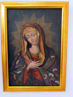 Spanish Colonial Madonna Oil Painting,Cuscos or Santos Religious 