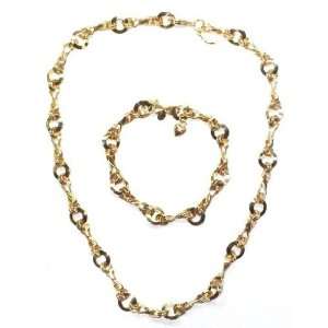  Kirks Folly Goldtone Chain of Love Necklace & Bracelet Set 