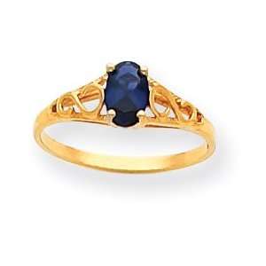  14k Synthetic Sapphire Spinel Ring, Size 5 Jewelry