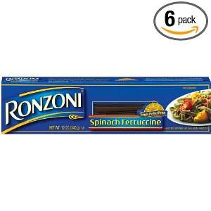 Ronzoni Spinach Fettuccine, 12 Ounce (Pack of 6)  Grocery 
