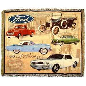  Ford History of Ford Cars Cotton Tapestry Throw Blanket 