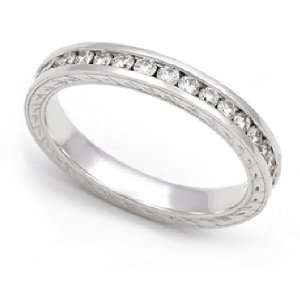  Platinum Channel set Diamond Eternity Wedding Band Ring (H 