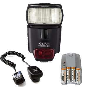  Canon Speedlite 430EX II Flash with Off Camera Shoe Cord 