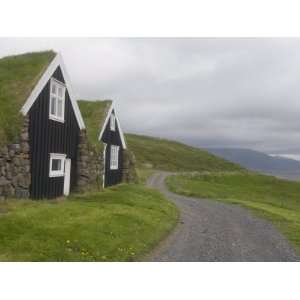  Typical, Wooden Turf Houses Covered with Grass, Skaftafell 