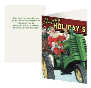 John Deere Happy Holidays Tractor Santa Cards  