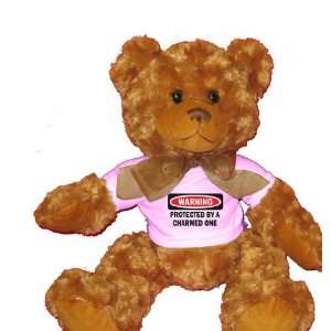  PROTECTED BY A CHARMED ONE Plush Teddy Bear with WHITE T 
